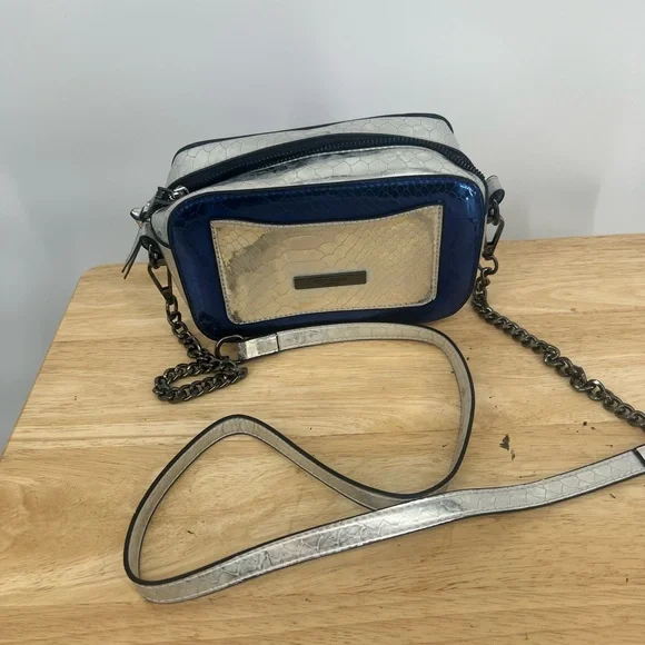 Kurt Geiger London Kensington Crossbody Blue and Silver Designer Women's Bag